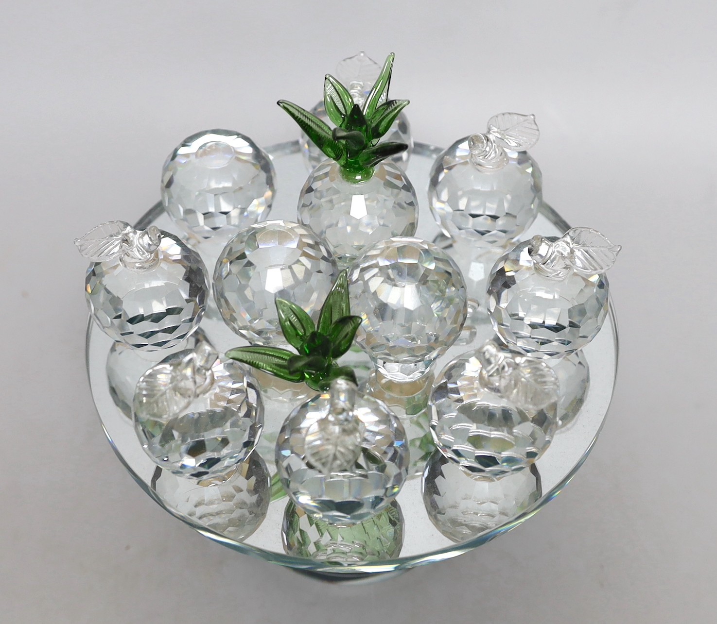 A Swarovski style fruit centrepiece, 20cm high